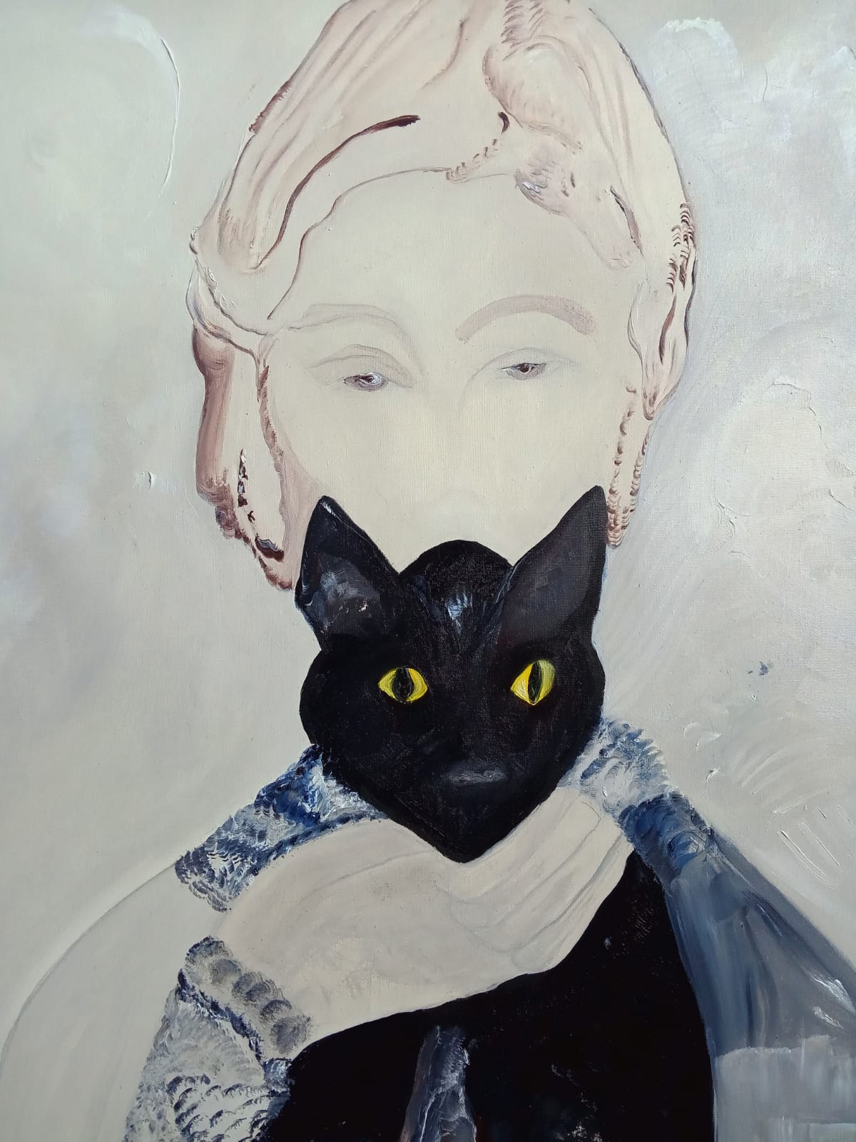 Francesca Seminatore - Autoritratto con gatto